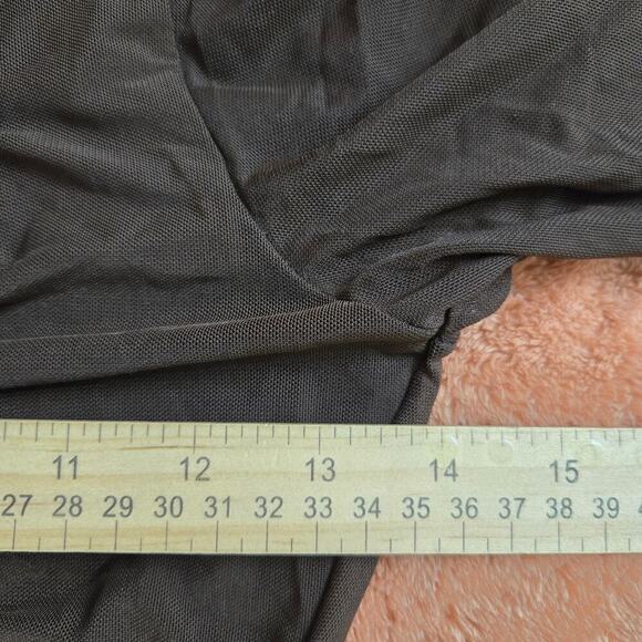 NWT Frederick's of Hollywood Lola Brown Mesh Long-Sleeve Lace-Up Bodysuit Size M - Picture 11 of 12